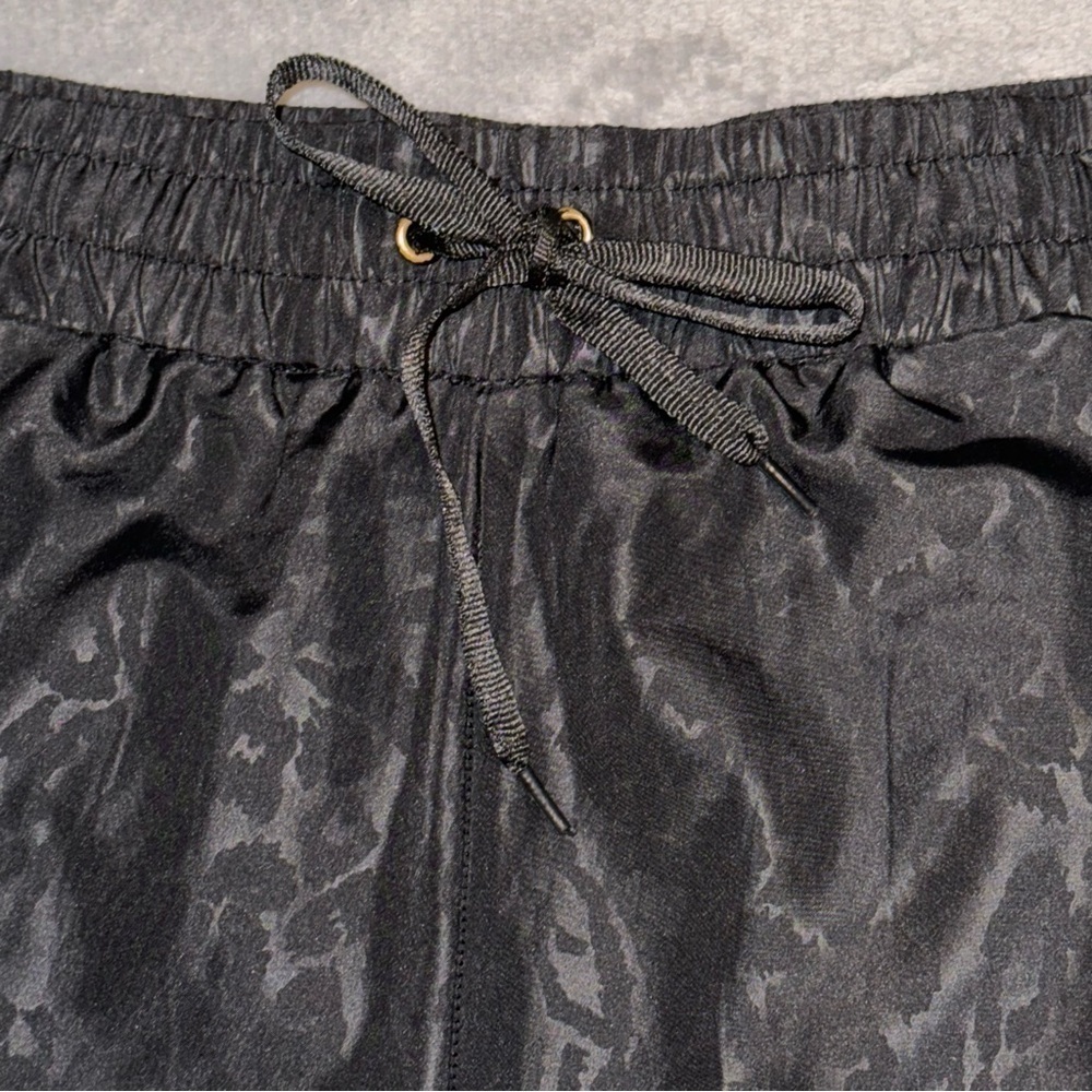 ZYIA Black Athletic Running Shorts with Subtle Leopard Jacquard - Picture 9 of 10